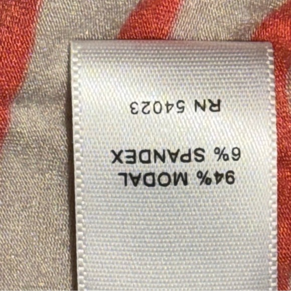 Banana Republic coral tan striped shirt top Boxy Long Sleeve Tee soft XL - Picture 6 of 13